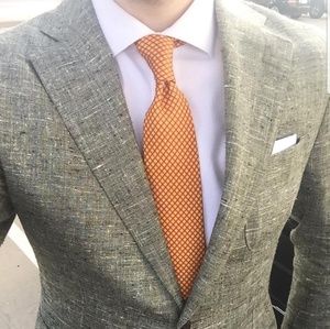 Green slub notch lapel sportscoat
